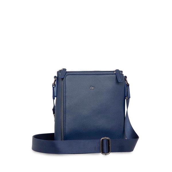 

Bolsa Mensajera Piel Genuina Porta Tablet 11 plg color Azul Marino Talla: "11"""