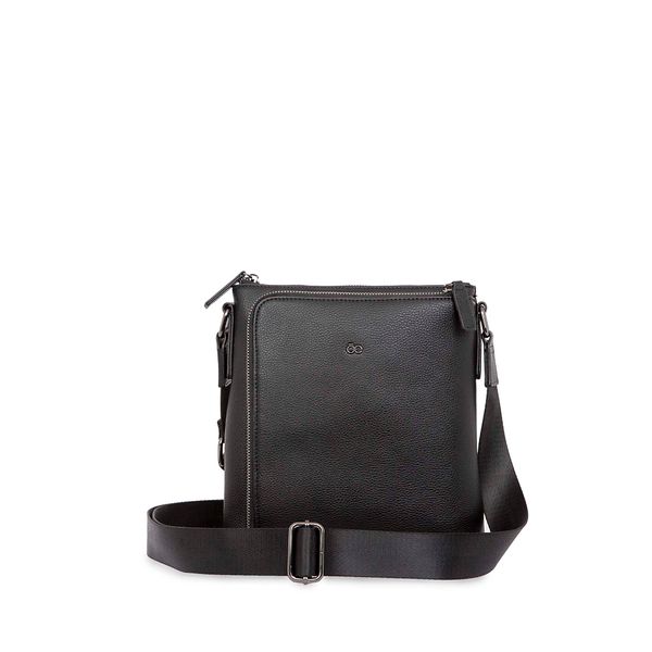 

Bolsa Mensajera Piel Genuina Porta Tablet 11 plg color Negro Talla: "11"""