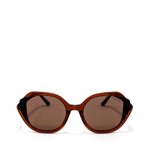 

Lente Solar Forma Hexagonal con Armazón de Acetato color Café Talla: Unico