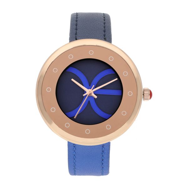 

Reloj Análogo para Dama con Extensible Bitono de Tacto Piel color Azul Talla: Unico