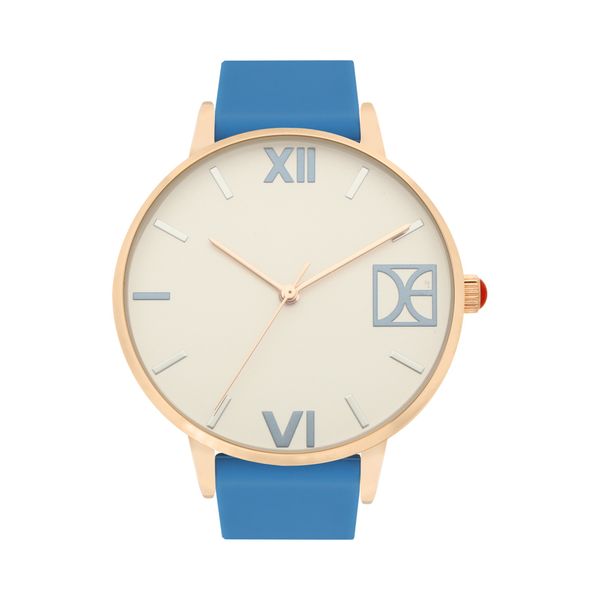 

Reloj para Dama con Caratula Blanca e Indicadores de Colores color Azul Talla: Unico