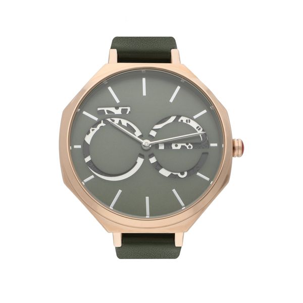 

Reloj Análogo para Dama con Doble Caratula y Extensible de Tacto Piel color Verde Talla: Unico