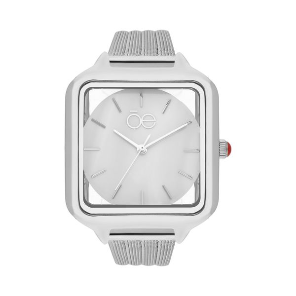 

Reloj Análogo para Dama con Extensible de Mesh y Caja con Transparencia color Plata Talla: Unico