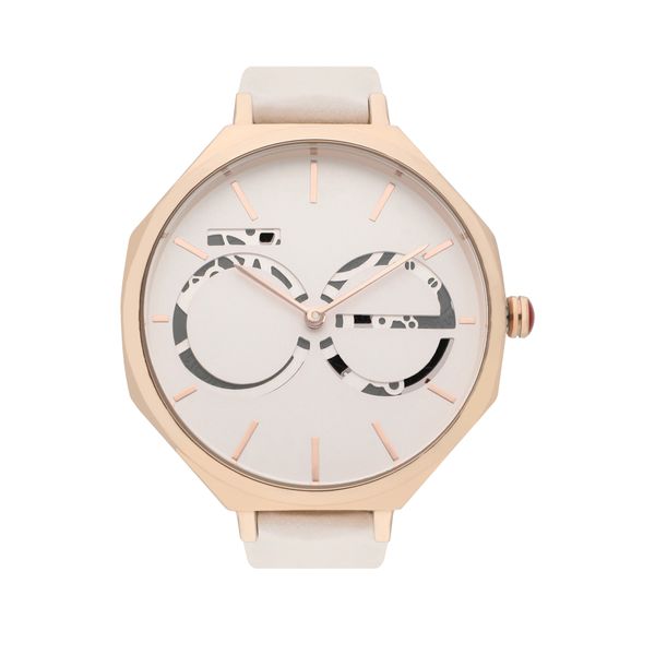 

Reloj Análogo para Dama con Doble Caratula y Extensible de Tacto Piel color Beige Talla: Unico