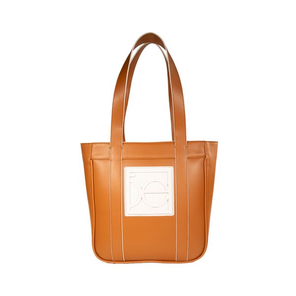 

Bolsa Tote Con Maxi Rubber Color Camel Talla: Unico