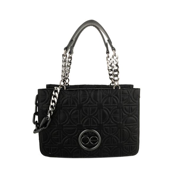 

Bolsa Satchel Mediana Monograma Bordado Color Negro Talla: Unico