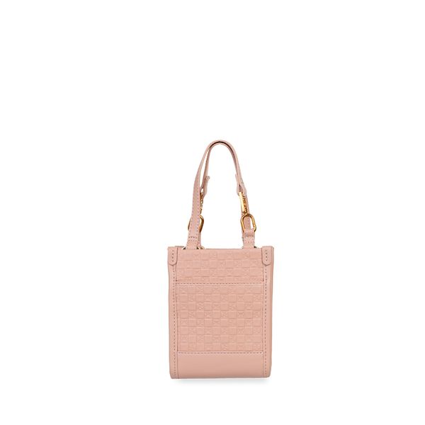 

Bolsa Satchel Chica Monograma Troquelado Color Nude Talla: Unico