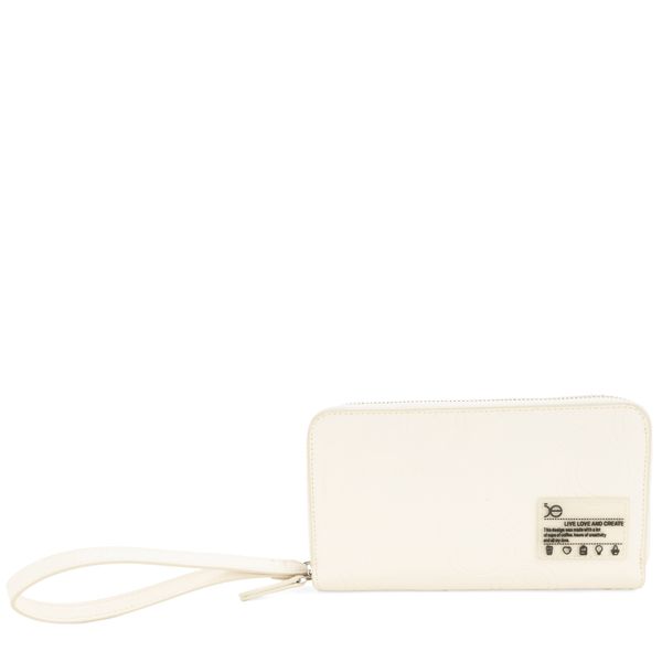 

Cartera Grande Cierre Doble con Maneral color Blanco Talla: Unico