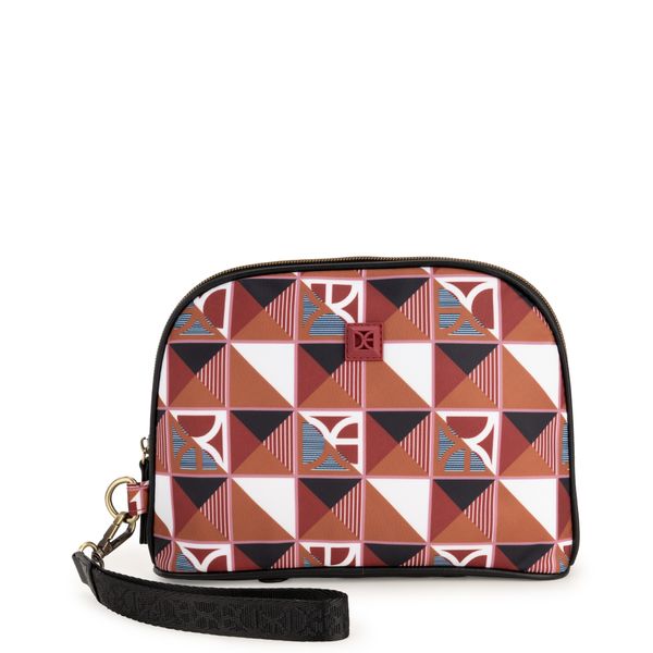 

Cosmetiquera Chica Cierre Sencillo Estampado de Monograma Multicolor Talla: Unico