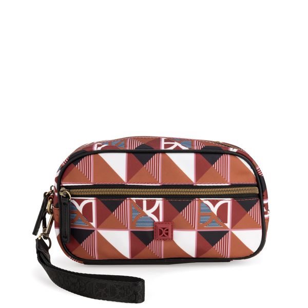 

Cosmetiquera Chica Cierre Sencillo Estampado de Monograma Multicolor Talla: Unico