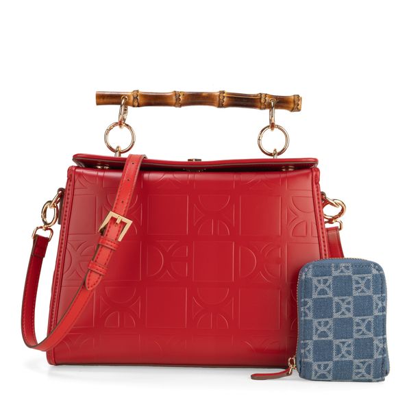 

Bolsa Satchel Con Monedero Color Rojo Talla: Unico