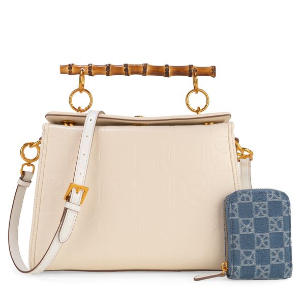 

Bolsa Satchel Con Monedero Color Beige Talla: Unico