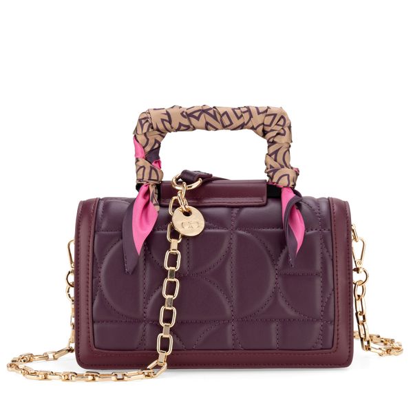 

Bolsa Briefcase Acolchada Con Mascada Color Morado Talla: Unico