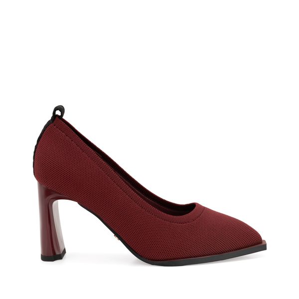 

Zapatilla De Tacón Puntal En Knit Color Rojo Tinto Talla: 23.5