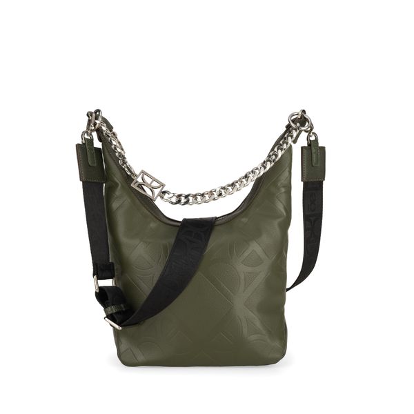 

Bolsa Hobo Chica Monograma Troquelado Color Verde Olivo Talla: Unico
