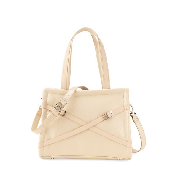 

Bolsa Tote Mediana Aplicación Hebillas Color Beige Talla: Unico