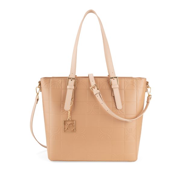 

Bolsa Tote Monograma Troquelado color Nude Talla: Unico