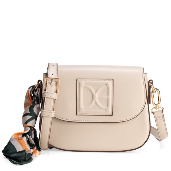 

Bolsa Crossbody Con Mascada Color Beige Talla: Unica