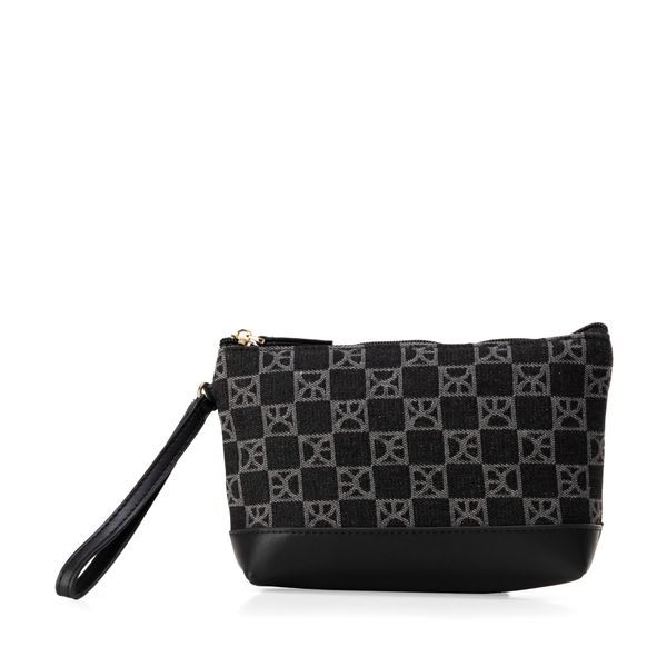 

Cosmetiquera Mediana Textil Cierre Sencillo con Maneral color Negro Talla: Unico