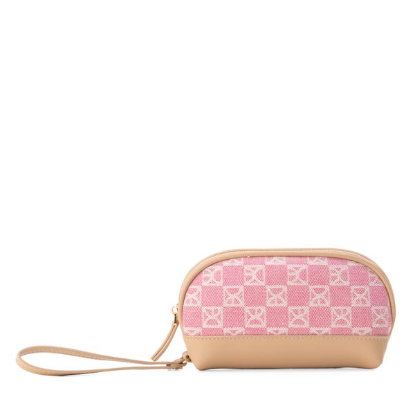 

Cosmetiquera Mediana Textil Cierre Sencillo con Maneral color Rosa Talla: Unica