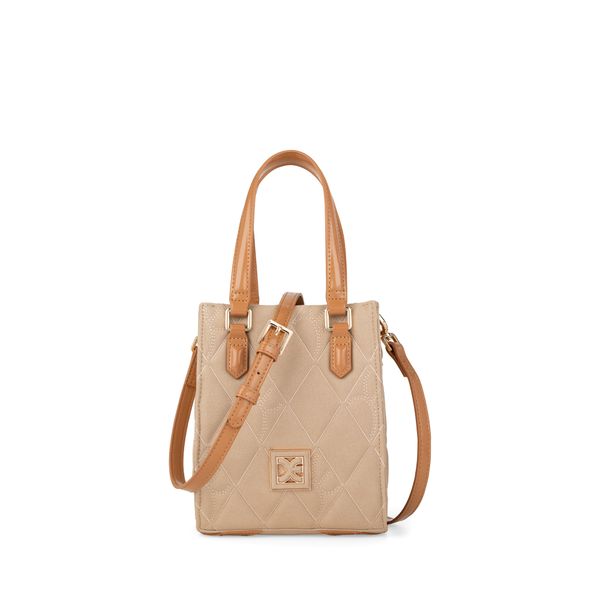 

Bolsa Tote Chica Monograma Bordado Color Fango Talla: Unico