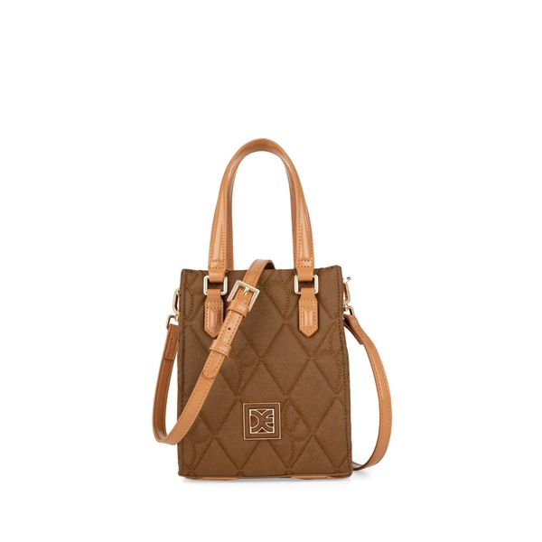 

Bolsa Tote Chica Monograma Bordado Color Café Talla: Unico