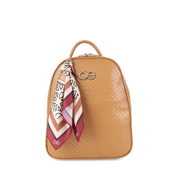

Mochila Mediana Con Mascada Color Camel Talla: Unico