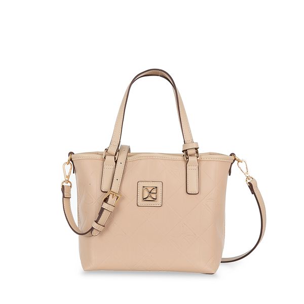 

Bolsa Tote Chico Con Pouch Color Nude Talla: Unico