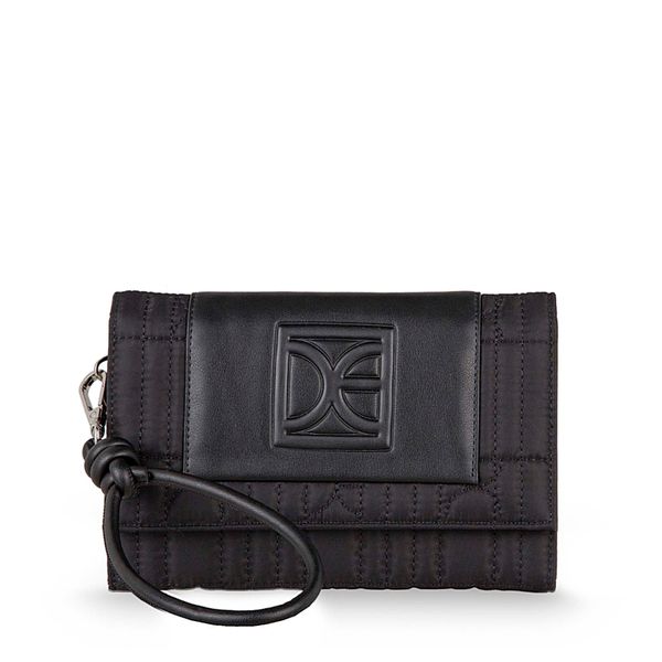 

Cartera Flap Grande Textil Con Maneral Color Negro Talla: Unico