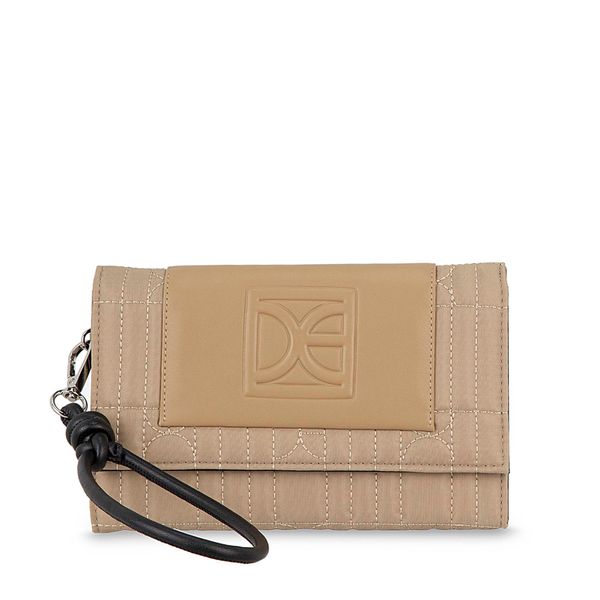 

Cartera Flap Grande Textil Con Maneral Color Camel Talla: Unico