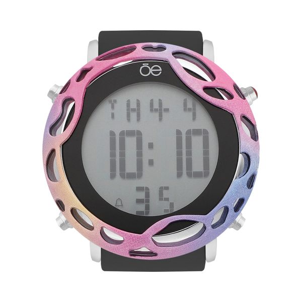 

Reloj Digital Para Dama Con Case Multicolor En Bisel Y Correa De Silicón Color Negro Talla: Unico