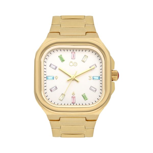 

Reloj Análogo Para Dama Con Indicadores De Colores Y Correa De Acero Inoxidable Color Oro Talla: Unico