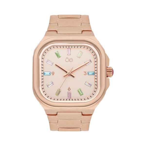 

Reloj Análogo Para Dama Con Indicadores De Colores Y Correa De Acero Inoxidable Color Copper Talla: Unico