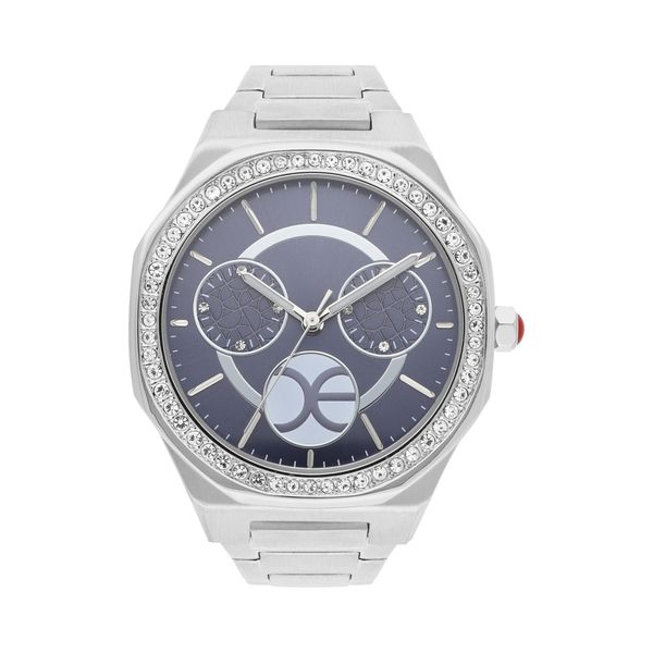 

Reloj Análogo Para Dama Con Pedrería En Bisel Color Plata Talla: Unico