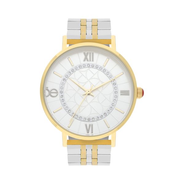 

Reloj Análogo Para Dama Con Pedrería, Trama En El Fondo Y Extensible Color Dorado Talla: Unico