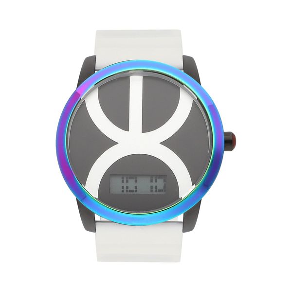 

Reloj Digital Para Dama Bisel Tornasol, Broche Magnético Y Elemental En Fondo Color Blanco Talla: unico
