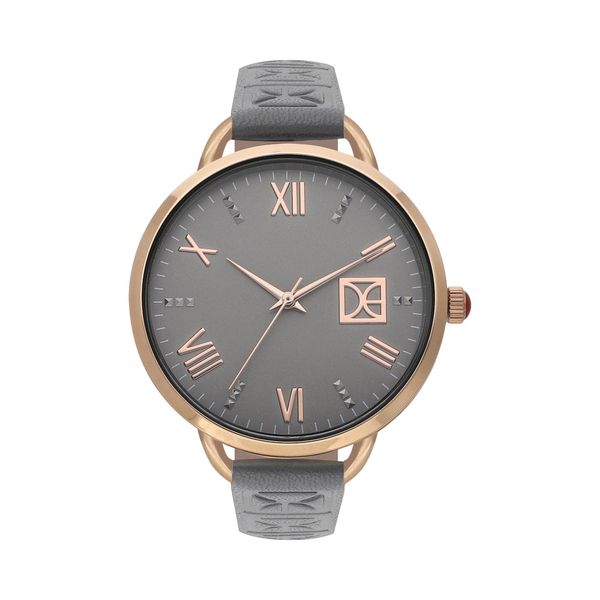 

Reloj Análogo Para Dama Correa De Tacto Piel Color Gris Talla: unico