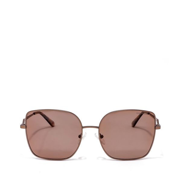 

Lente Solar En Forma Cuadrada Con Armazón De Metal Color Café Talla: Unico