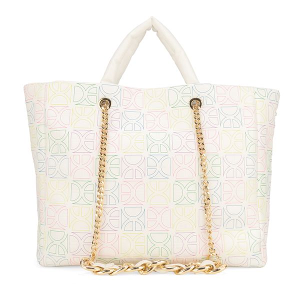 

Bolsa Tote Monograma Troquelado Con Pouch Color Blanco Talla: Unico