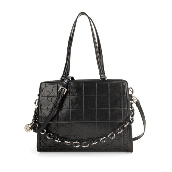

Bolsa Satchel Grande Detalle Cadena Color Negro Talla: Unico