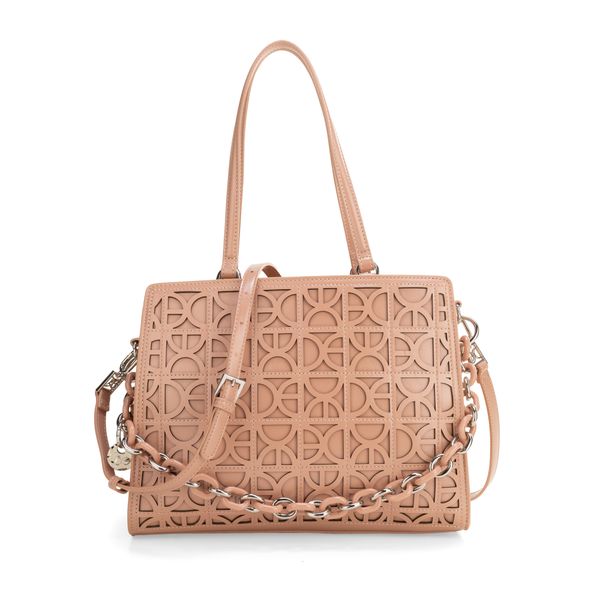

Bolsa Satchel Grande Detalle Cadena Color Nude Talla: Unico