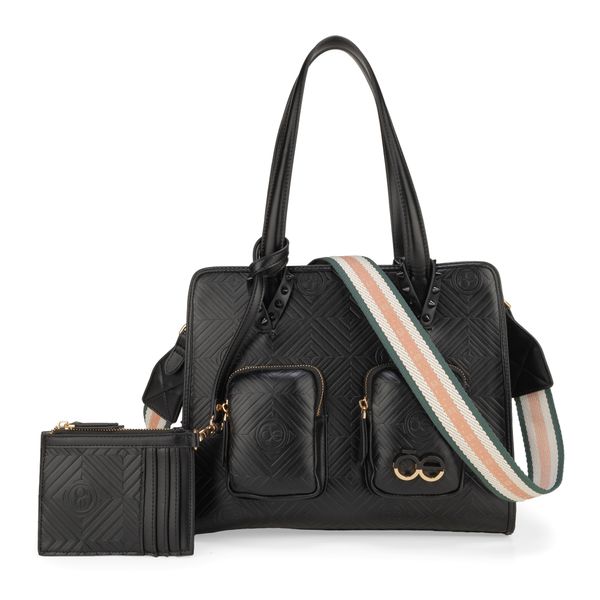 

Bolsa Satchel Grande Con Monedero Color Negro Talla: Unico