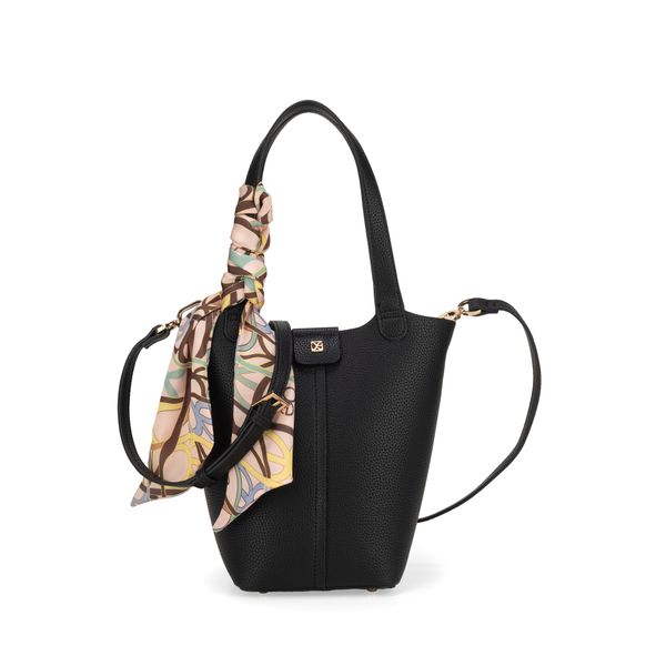 

Bolsa Tote Mediana Con Mascada Color Negro Talla: Unico