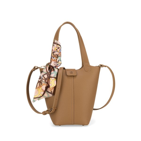 

Bolsa Tote Mediana Con Mascada Color Camel Talla: Unico