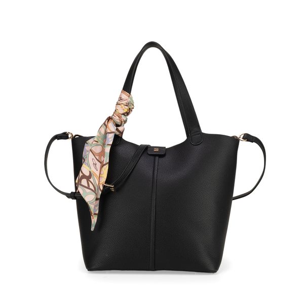 

Bolsa Tote Grande Con Mascada Color Negro Talla: Unico