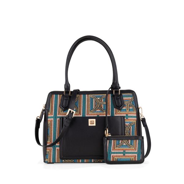 

Bolsa Satchel Mediana Con Monedero Multicolor Talla: 15 Plg