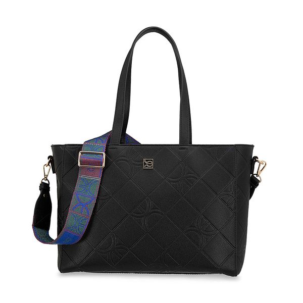 

Bolsa Tote Troquelado Monograma Color Negro Talla: 15 Plg