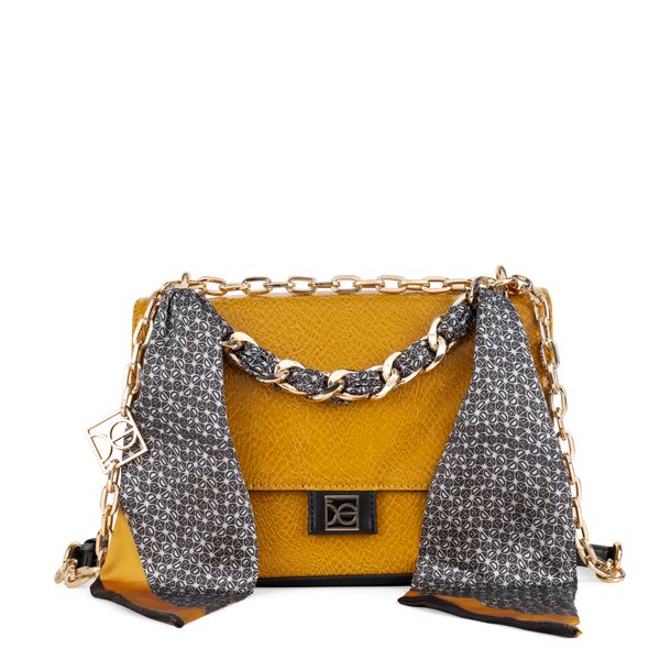 

Bolsa Briefcase Grande Con Mascada Color Ocre Talla: Unico