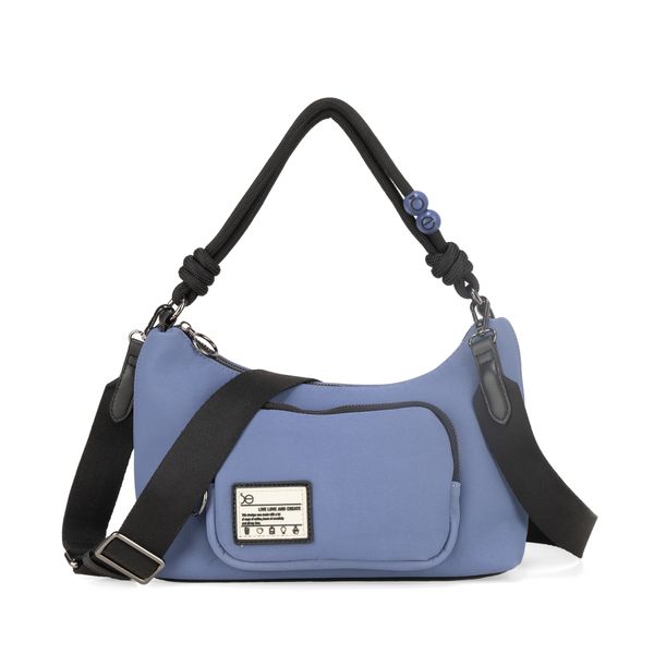 

Bolsa Hobo Mediana Con Charm Color Azul Talla: Unico
