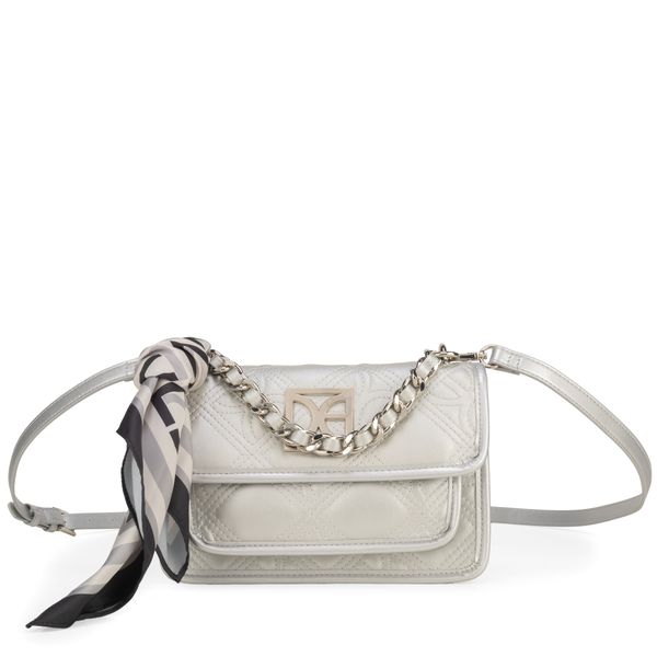 

Bolsa Briefcase Mediana Con Mascada Color Plata Talla: Unico